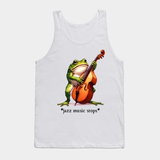 Jazz Music Stops meme frog Tank Top